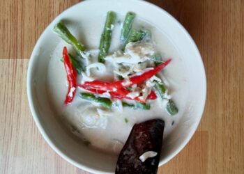 gulai putih kacang panjang, gulai kacang panjang, gulai khas padang, gulai putih, gulai